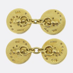 Vintage Enamel and Diamond Cufflinks