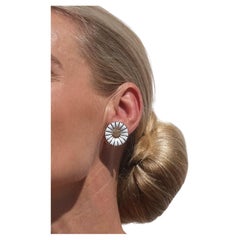 Vintage Enamel and Gilded Silver Earrings by Anton Michelsen