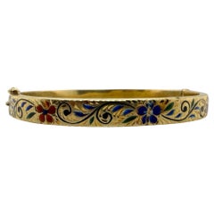 Pulsera vintage de esmalte y oro amarillo de 14 quilates