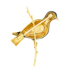 Vintage Enamel Bird Brooch, c.1970s