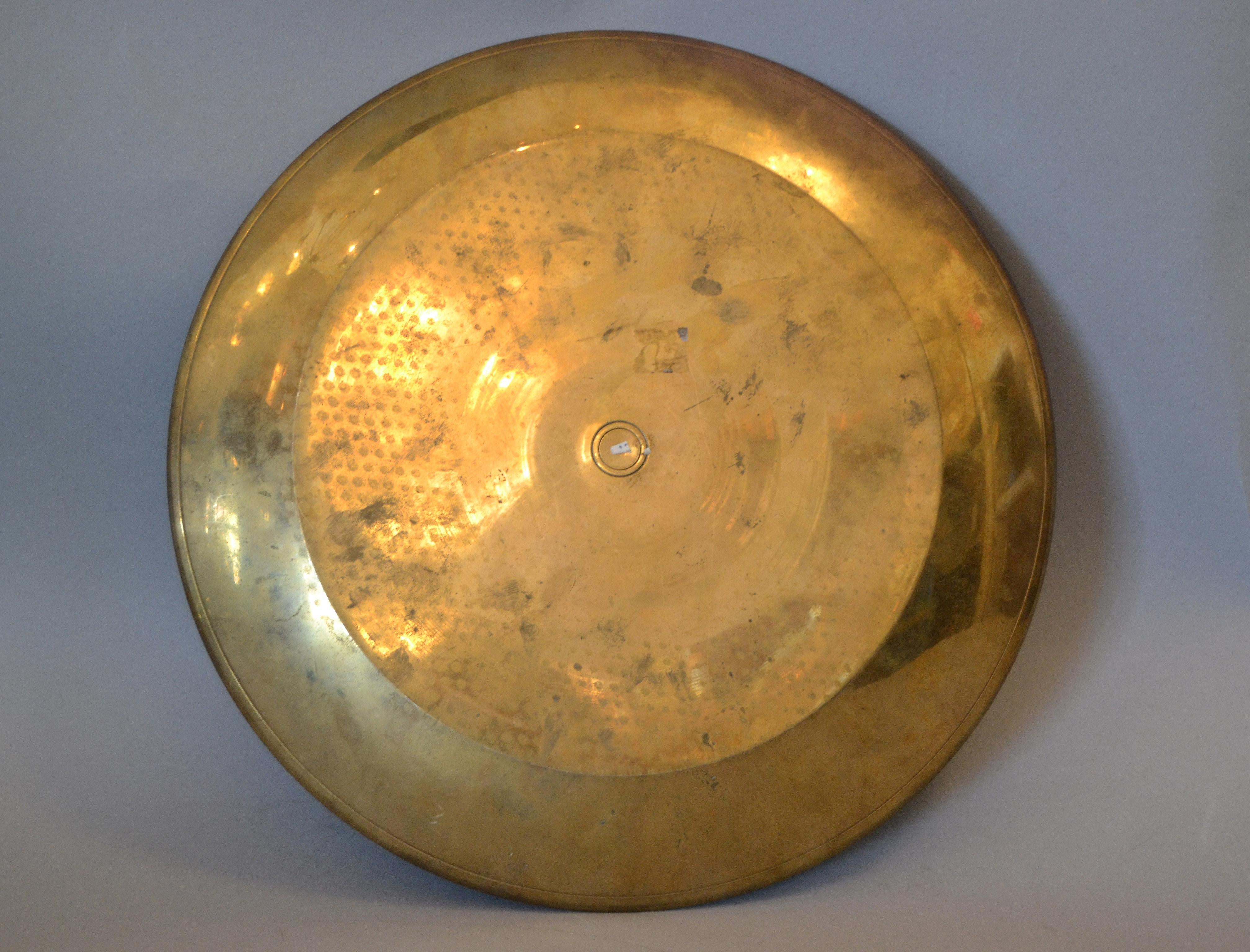 Vintage Enamel Brass Decorative Bowl, Plate, Centerpiece 1