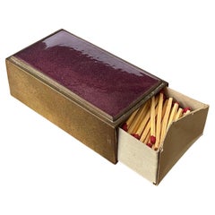 Antique Enamel & Brass Match Box Cover