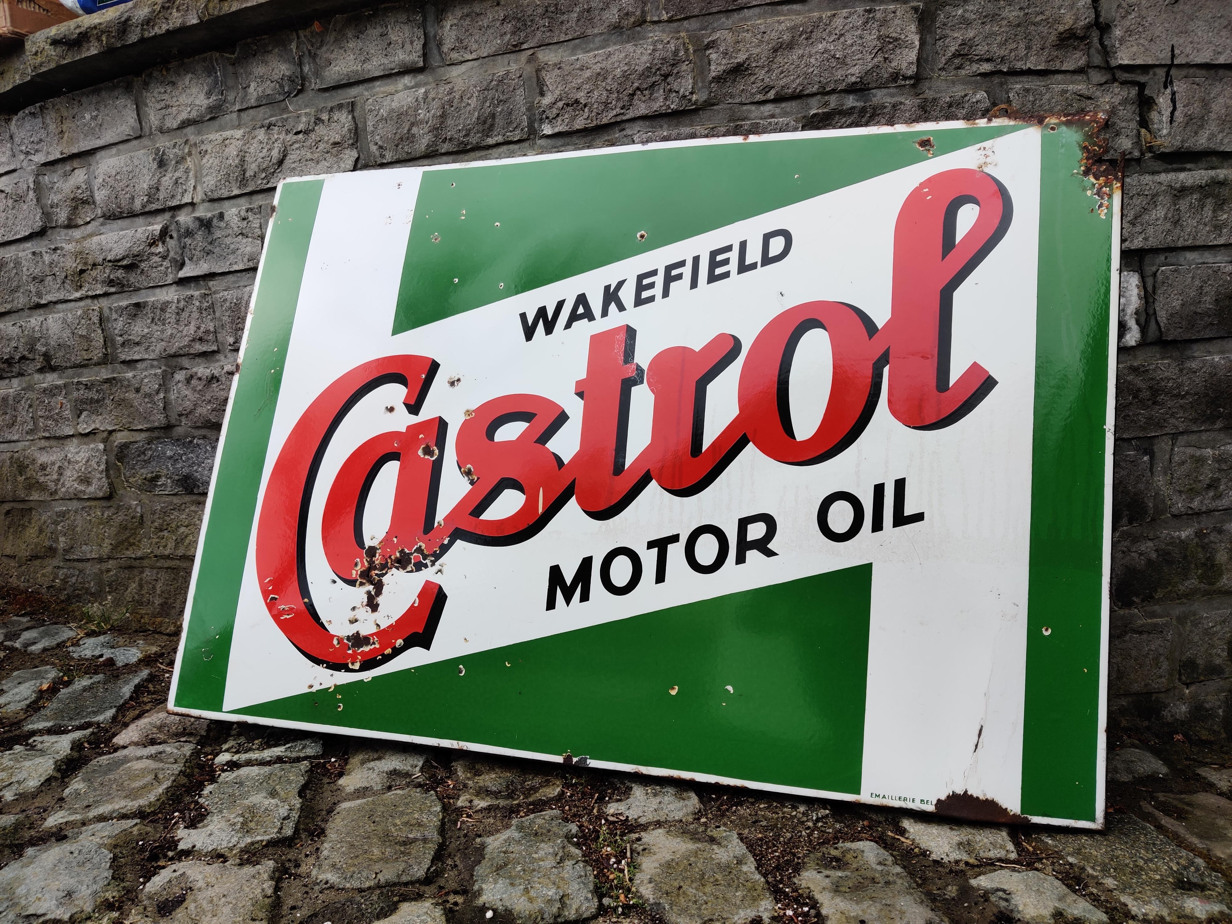 Vintage Enamel Castrol Sign, 1960s In Fair Condition For Sale In HEVERLEE, BE