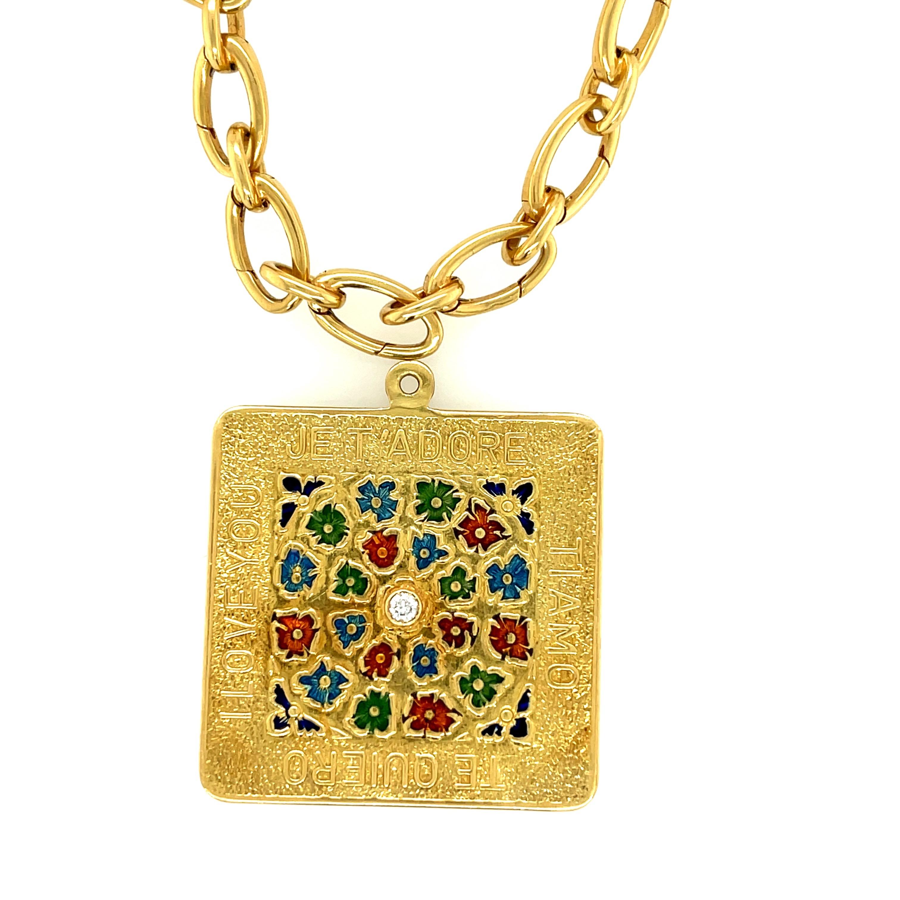 A collectible vintage square charm with 