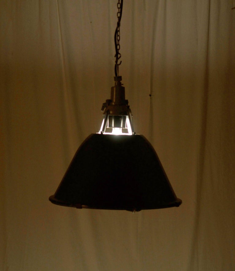 Vintage Enamel Factory, Industrial Pendant Lamp For Sale 6