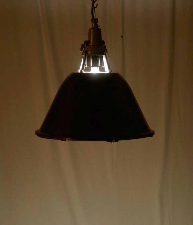 Vintage Enamel Factory, Industrial Pendant Lamp For Sale 1