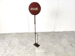 Vintage enamel fire sign, 1950s
