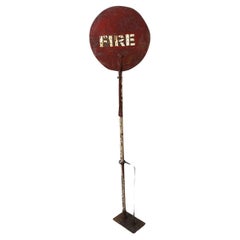 Used enamel fire sign, 1950s