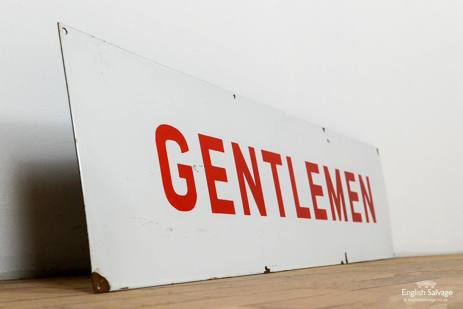 European Vintage Enamel Gentlemen Sign, 20th Century For Sale