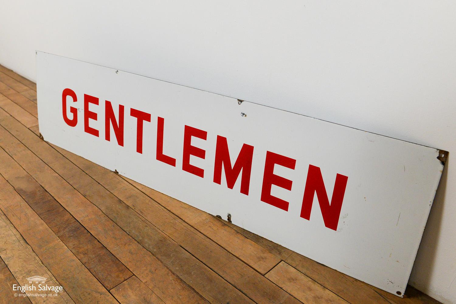 Vintage Enamel Gentlemen Sign, 20th Century For Sale 2