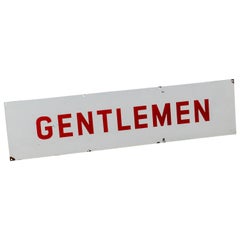 Vintage Enamel Gentlemen Sign, 20th Century