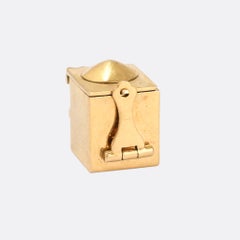 Vintage Enamel Gold Jack in the Box Charm