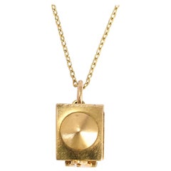 Vintage Enamel Gold Jack in the Box Charm