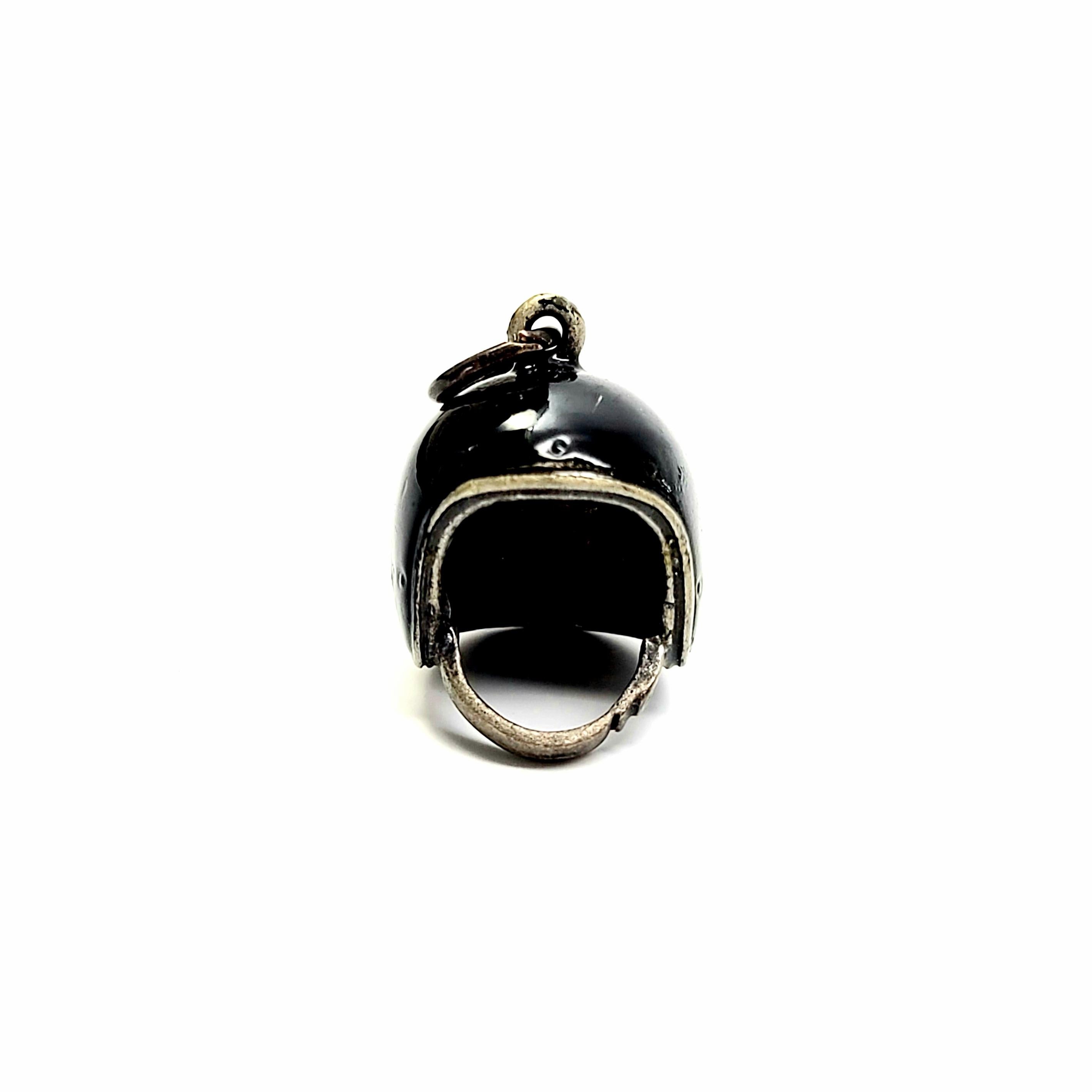 Women's or Men's Vintage Enamel Harley Davidson Helmet Charm