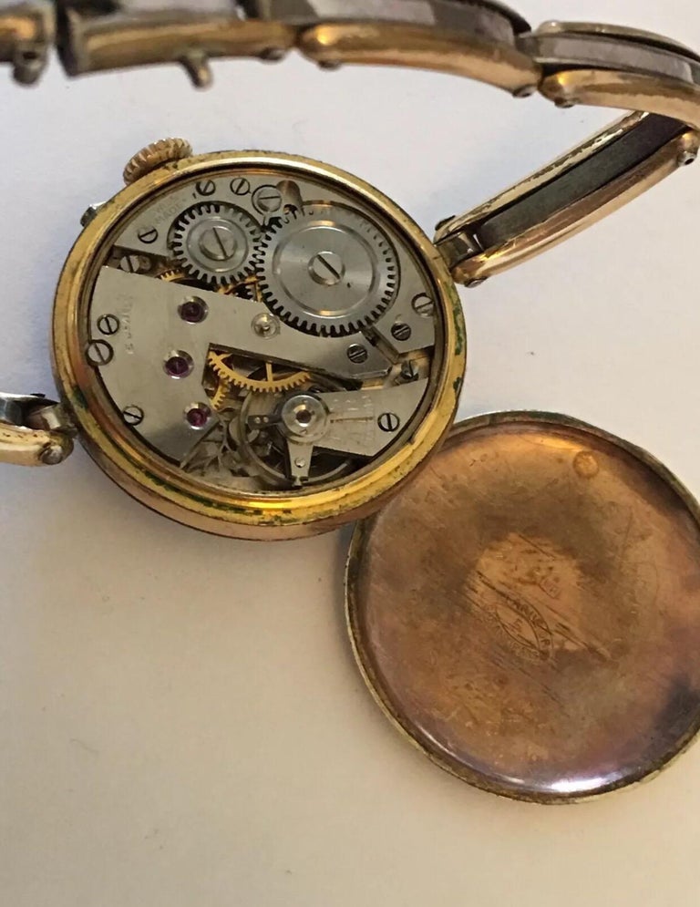 Vintage Enamel Ladies Mechanical Wristwatch For Sale at 1stDibs