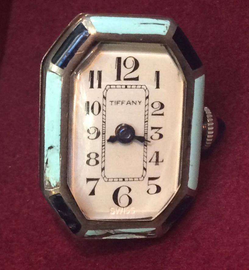  Silver Vintage Enamel Pendant Watch by Tiffany & Co. In Fair Condition In Carlisle, GB