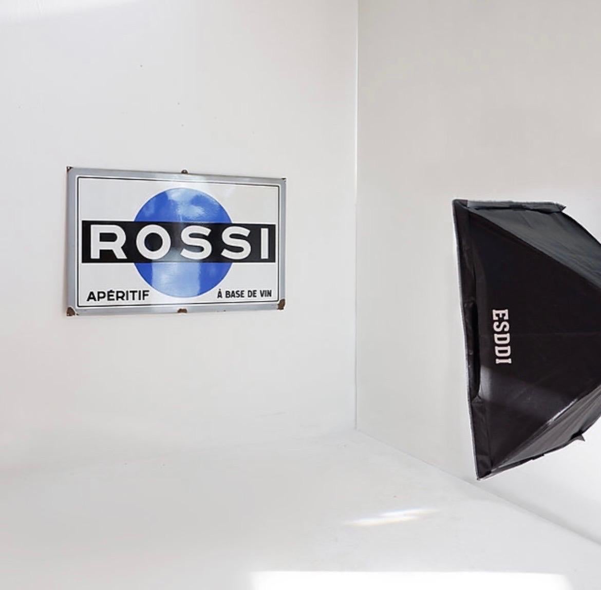 Vintage Enamel Rossi Advertising Sign For Sale 2