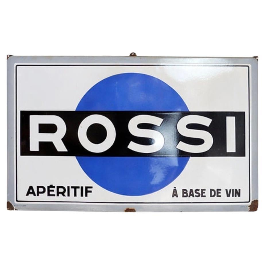 Cartello pubblicitario Rossi smaltato d'epoca
