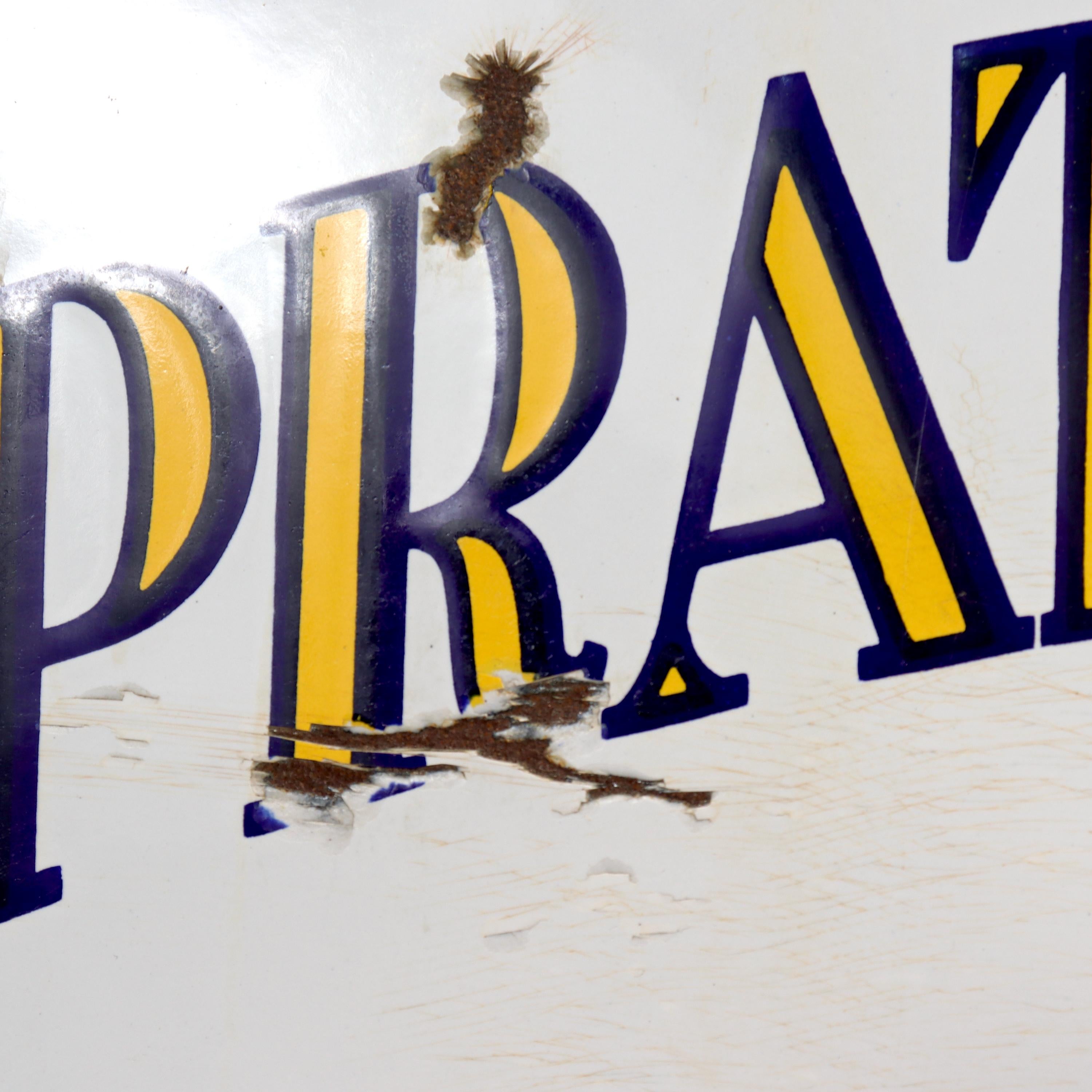 Vintage Enamel & Steel 'Pratt & Lambert Paint & Varnish' Advertising Store Sign 1