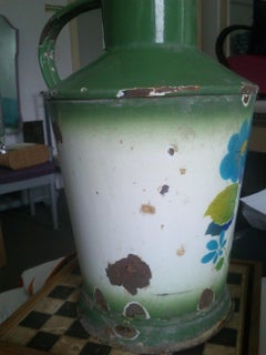 Vintage Enamel Water Can, 1950s