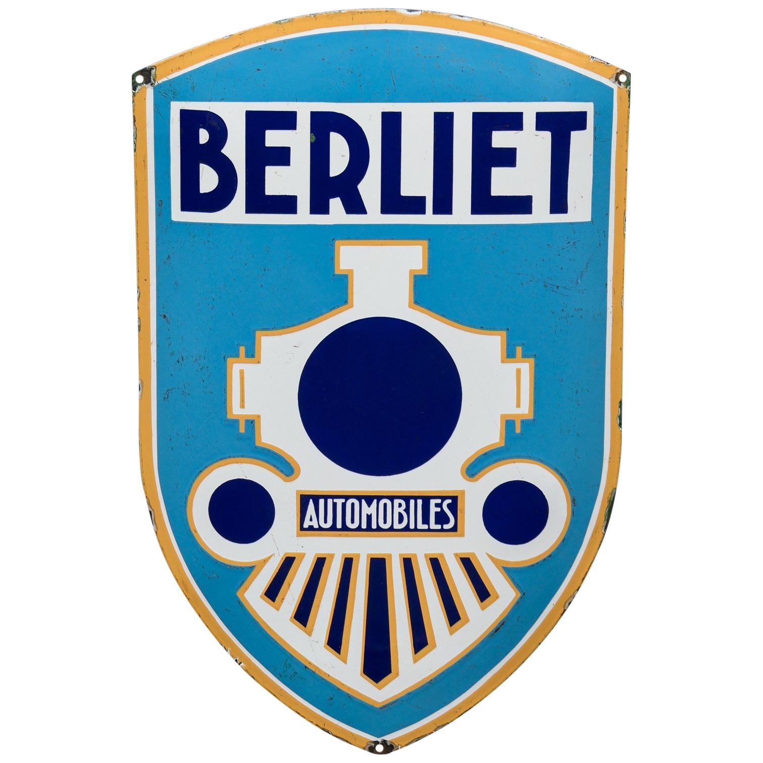 Berliet - Panneau publicitaire émaillé vintage