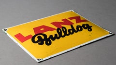 Vintage Enameled Advertising Sign Lanz Bulldog