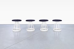 Vintage Enameled Iron Stools by Arthur Umanoff for Shaver-Howard Inc.