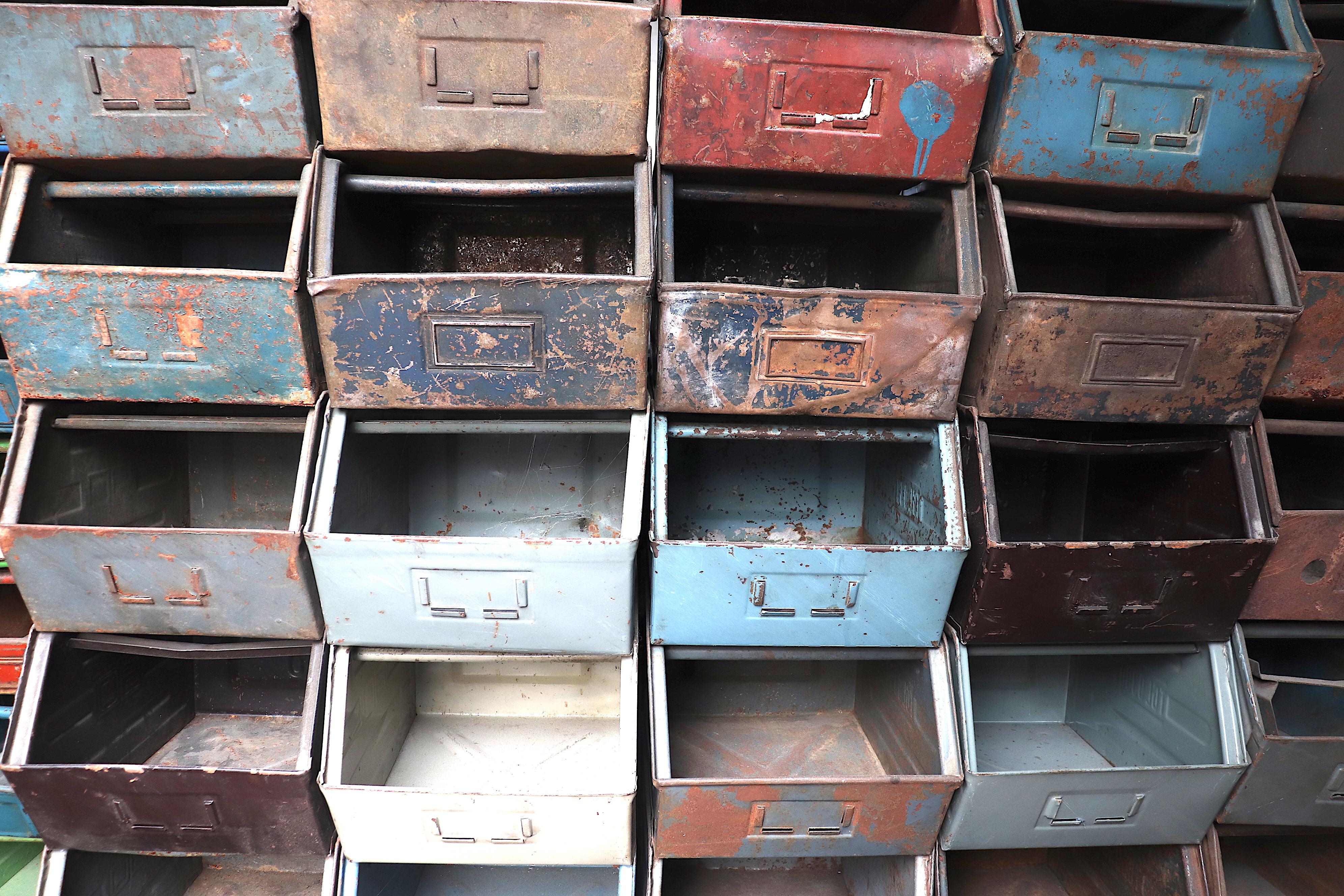 Vintage Enameled Metal Utility Bins 'small' 3