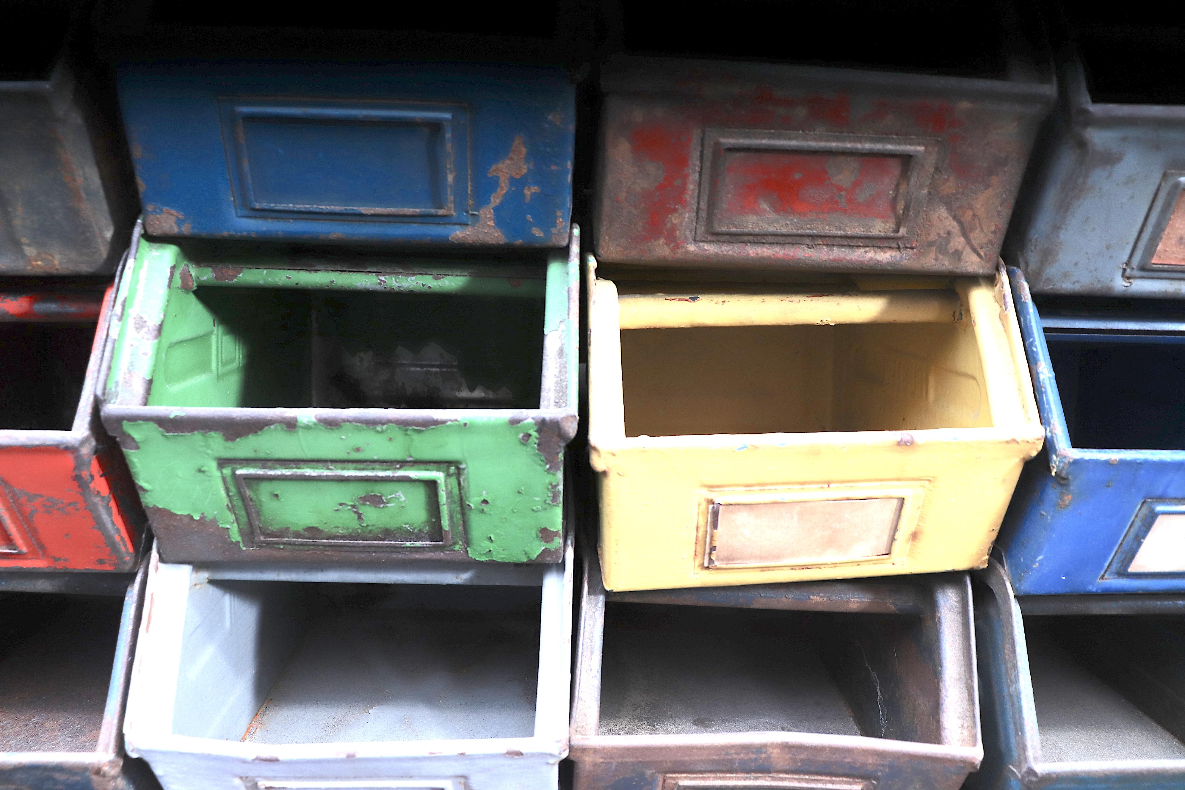 Vintage Enameled Metal Utility Bins 'small' 4