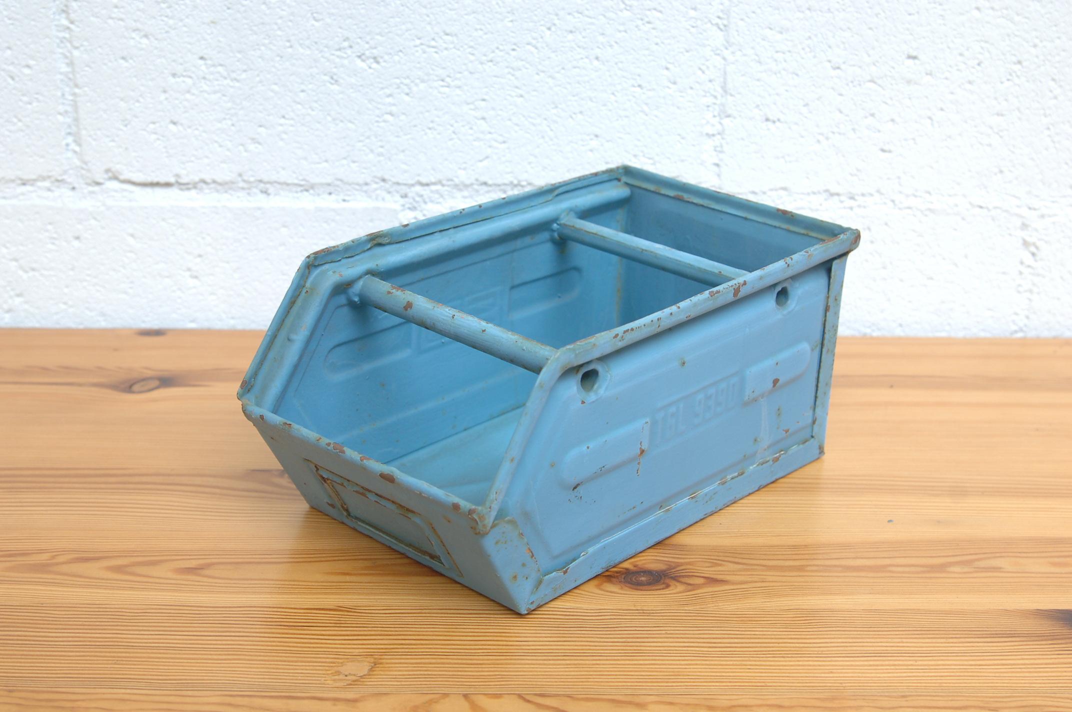 Mid-Century Modern Vintage Enameled Metal Utility Bins 'small'