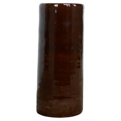 Vintage enameled stoneware vase