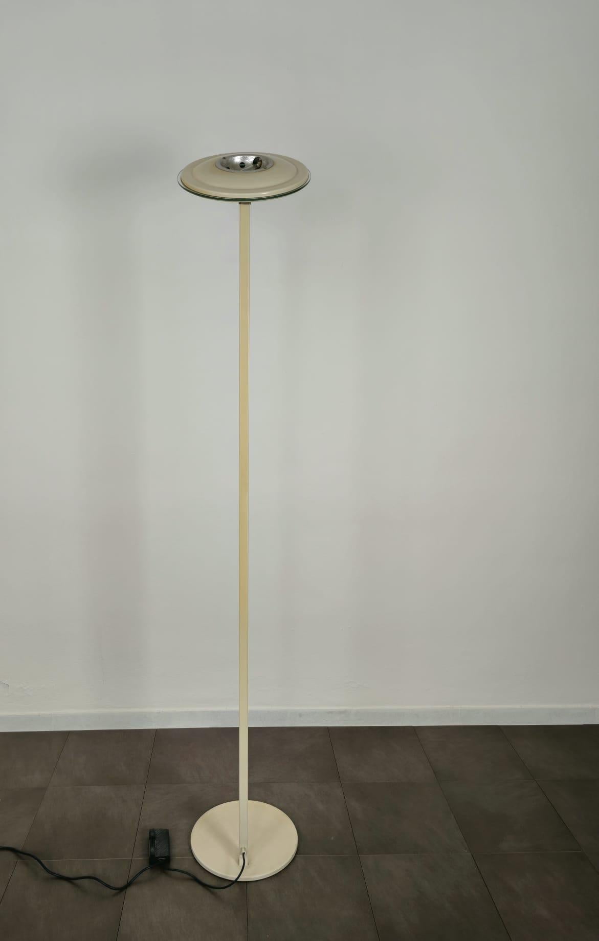 Vintage Enamelled Aluminum Floor Lamp Italy 1980s 6