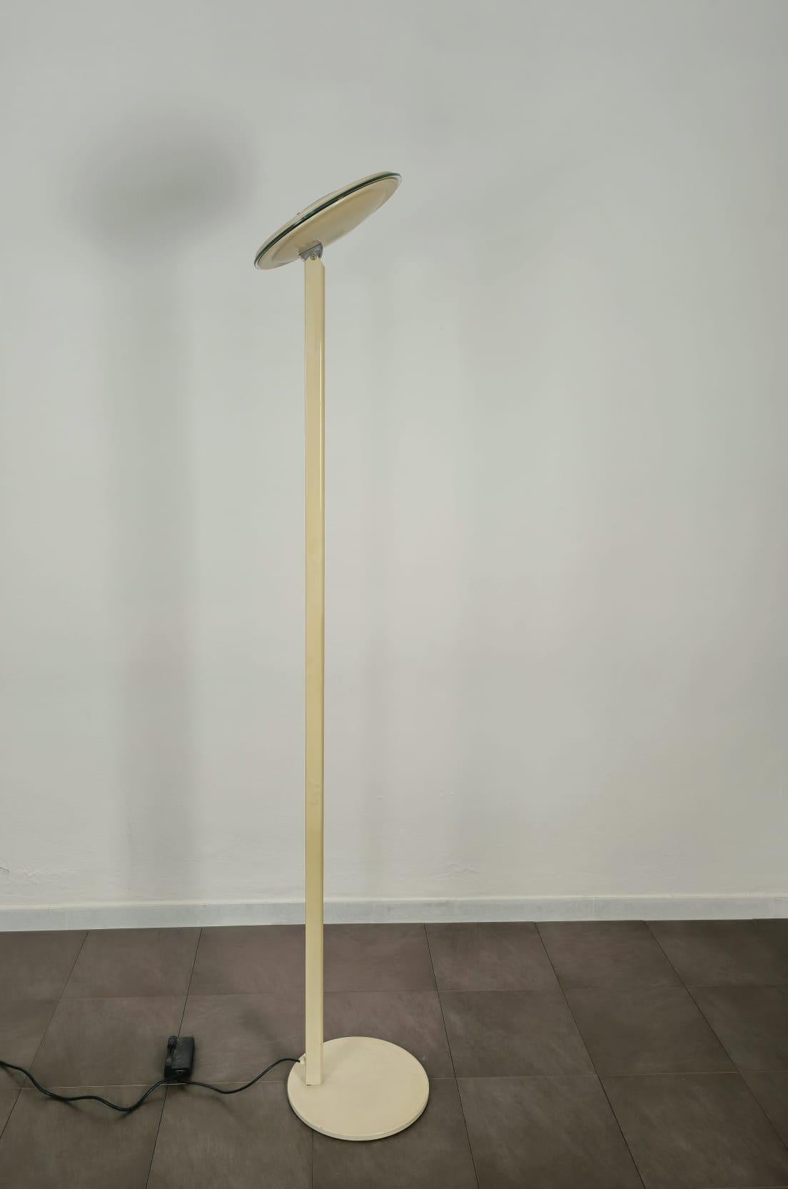 Vintage Enamelled Aluminum Floor Lamp Italy 1980s 9