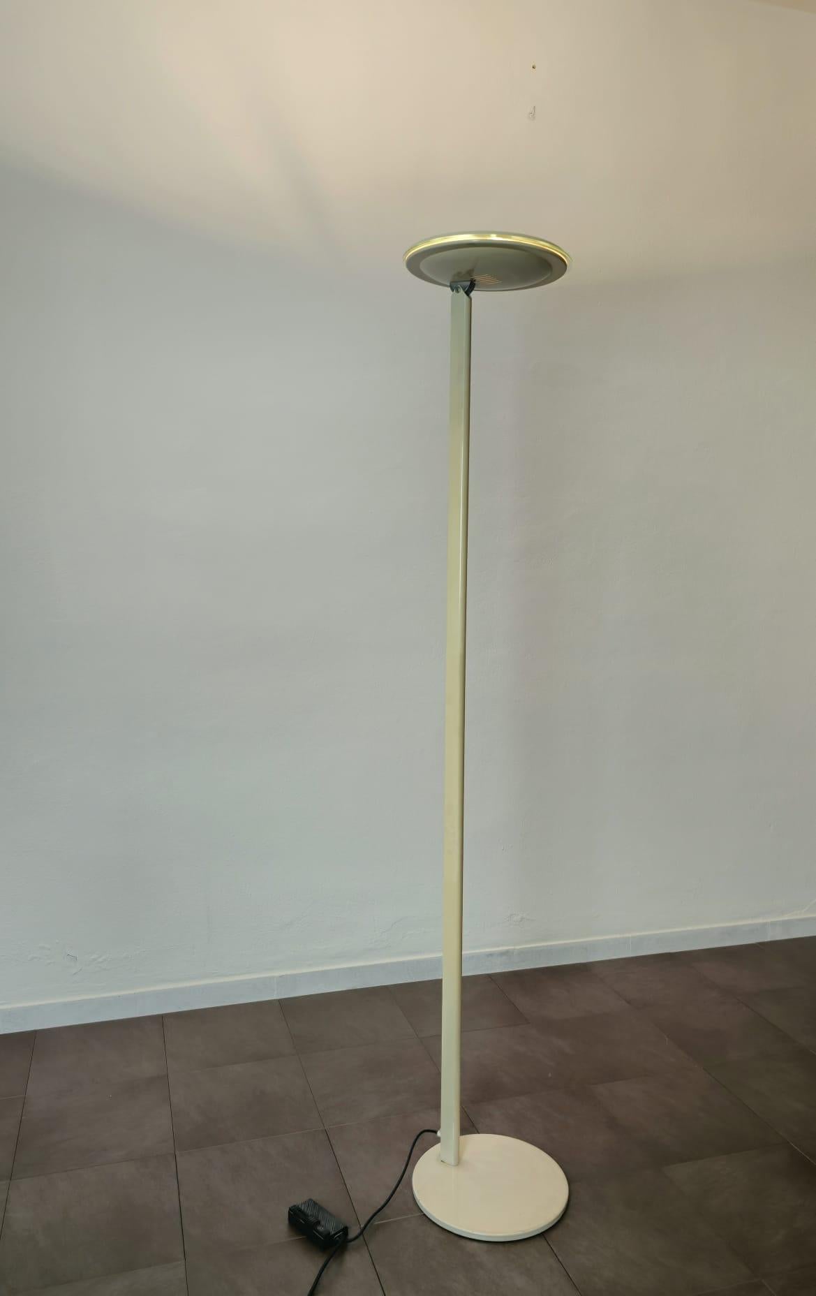Late 20th Century Vintage Enamelled Aluminum Floor Lamp Italy 1980s