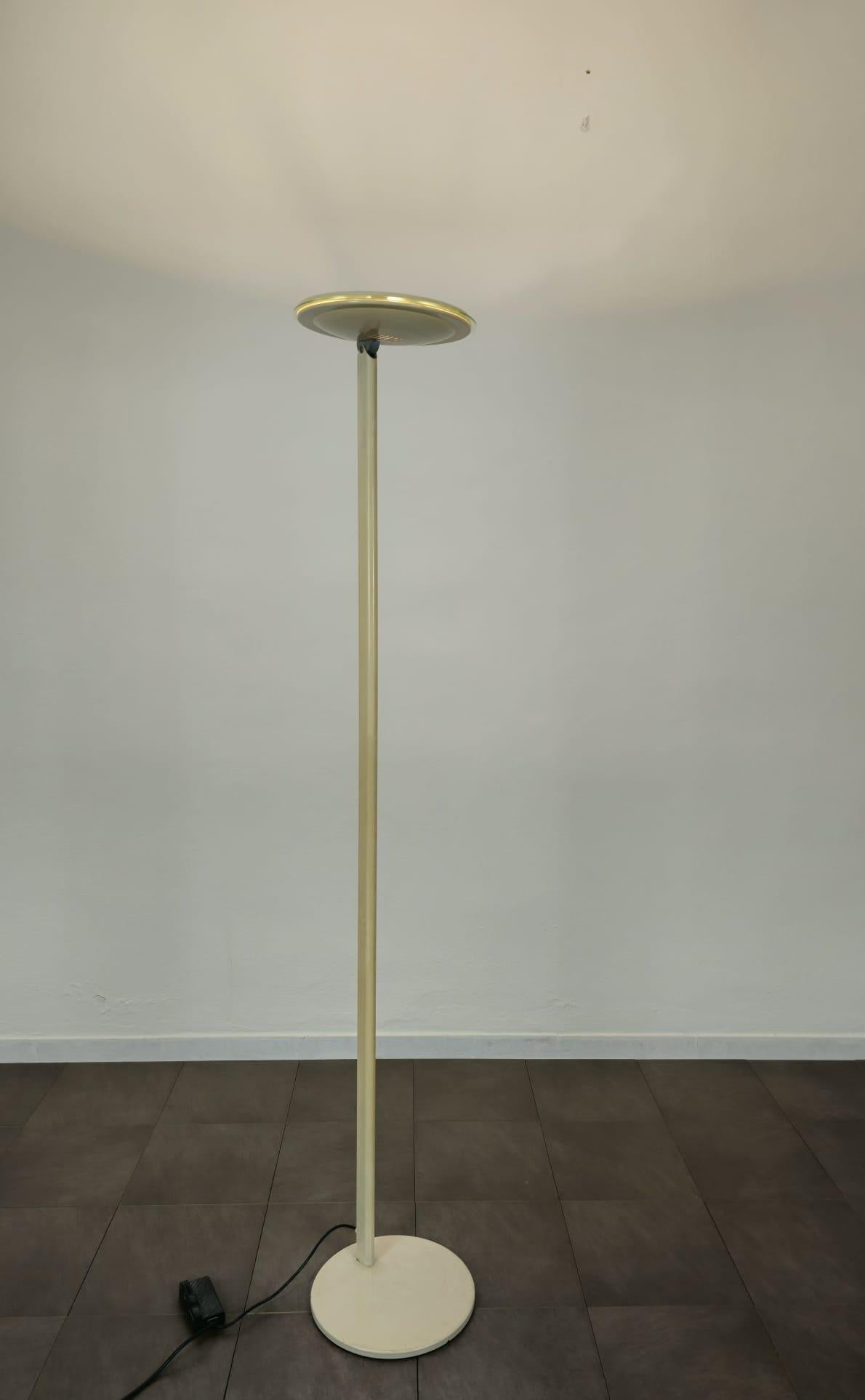 Vintage Enamelled Aluminum Floor Lamp Italy 1980s 3