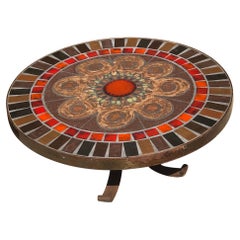 Vintage Enamelled Lava Coffee Table Max and Dominique Picard 1960
