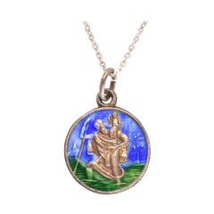 Vintage Enamelled St. Christopher Charm