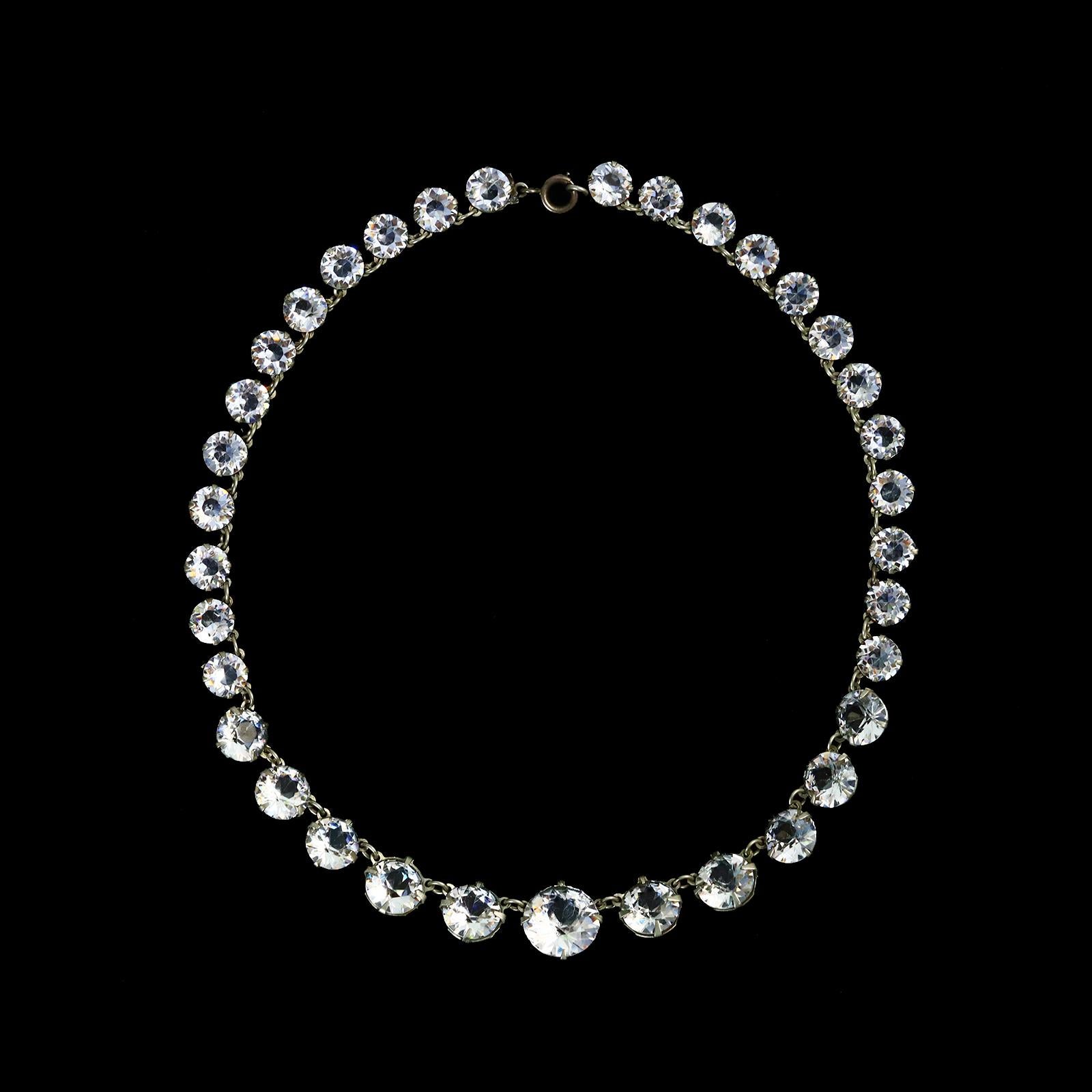 Collana Vintage Enco Sterling Open Back con Cristallo in vendita 5