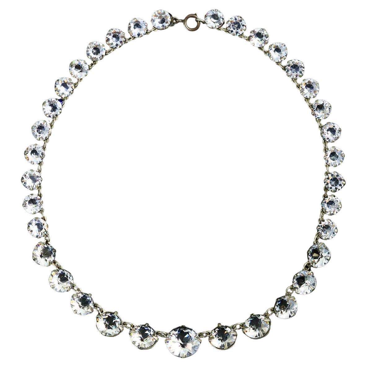Collana Vintage Enco Sterling Open Back con Cristallo in vendita 10
