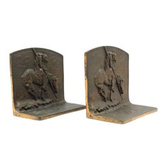 Vintage "End of the Trail" Bookends, Mid 20th Century