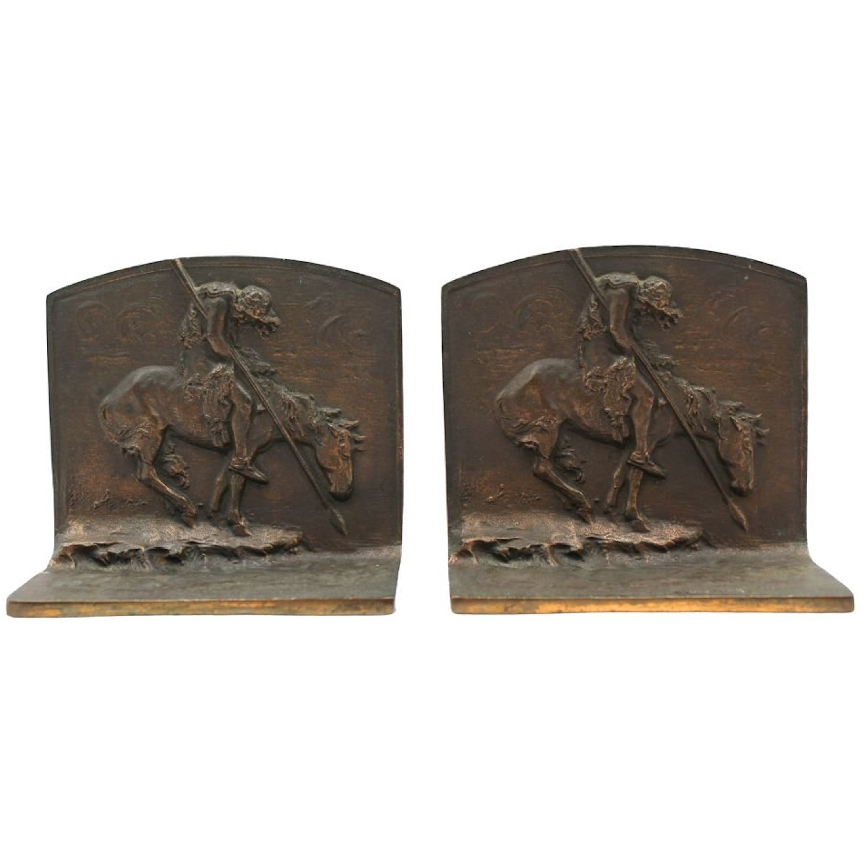 Fermalibri vintage "End of the Trail", metà del XX secolo