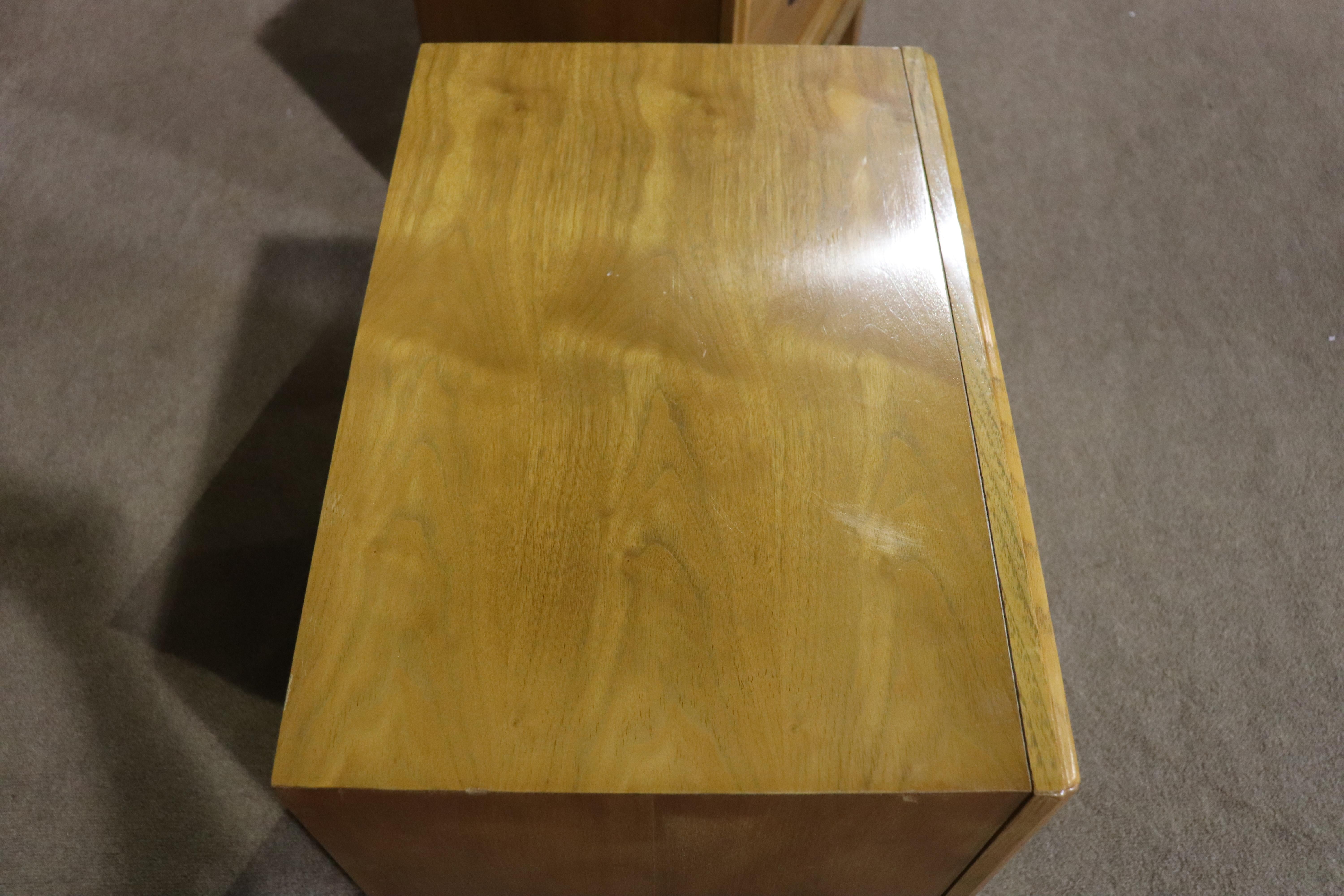 20th Century Vintage End Tables w/ Inset Rosewood Handles For Sale