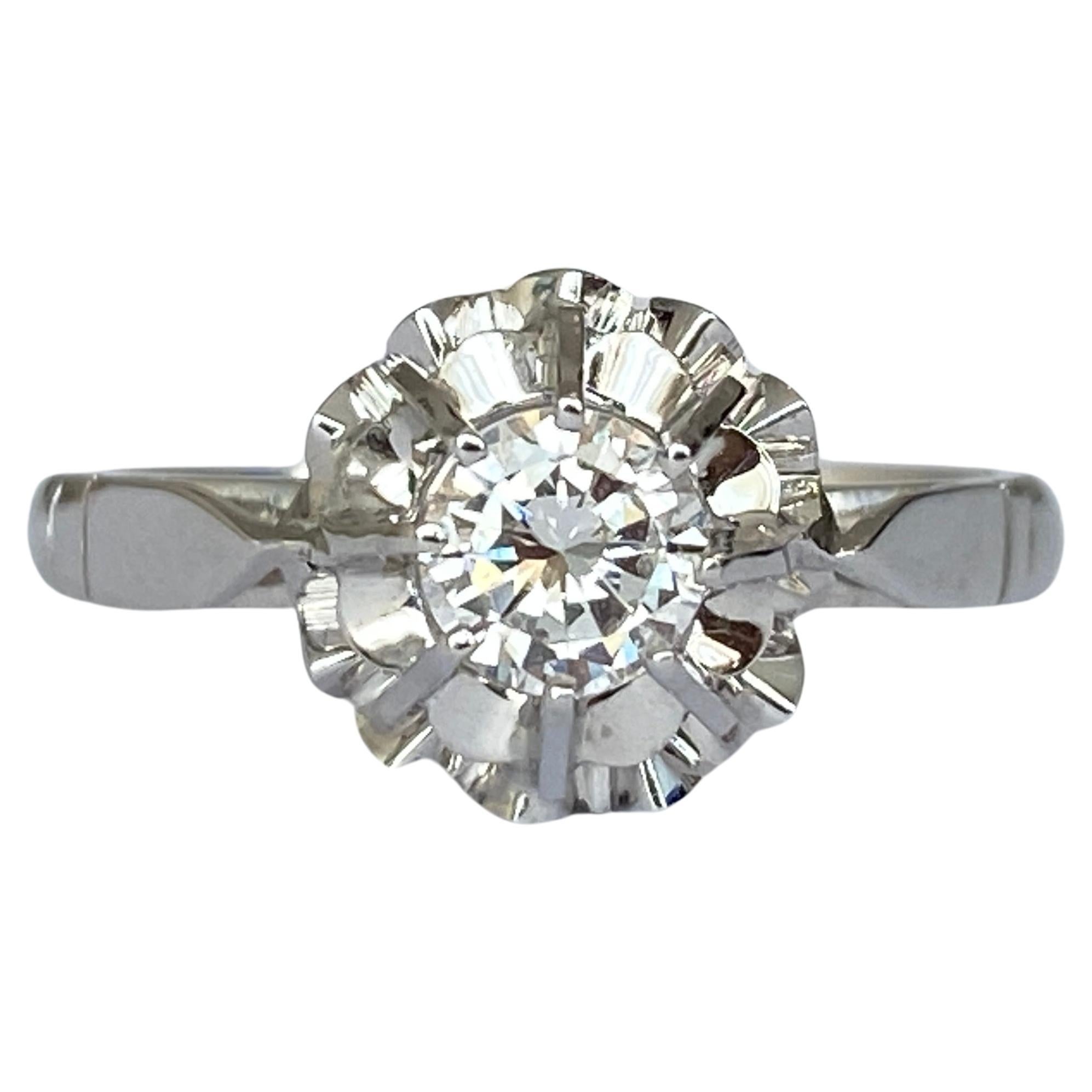 Vintage  Engagement 0.34 Diamond 18 kt gold ring