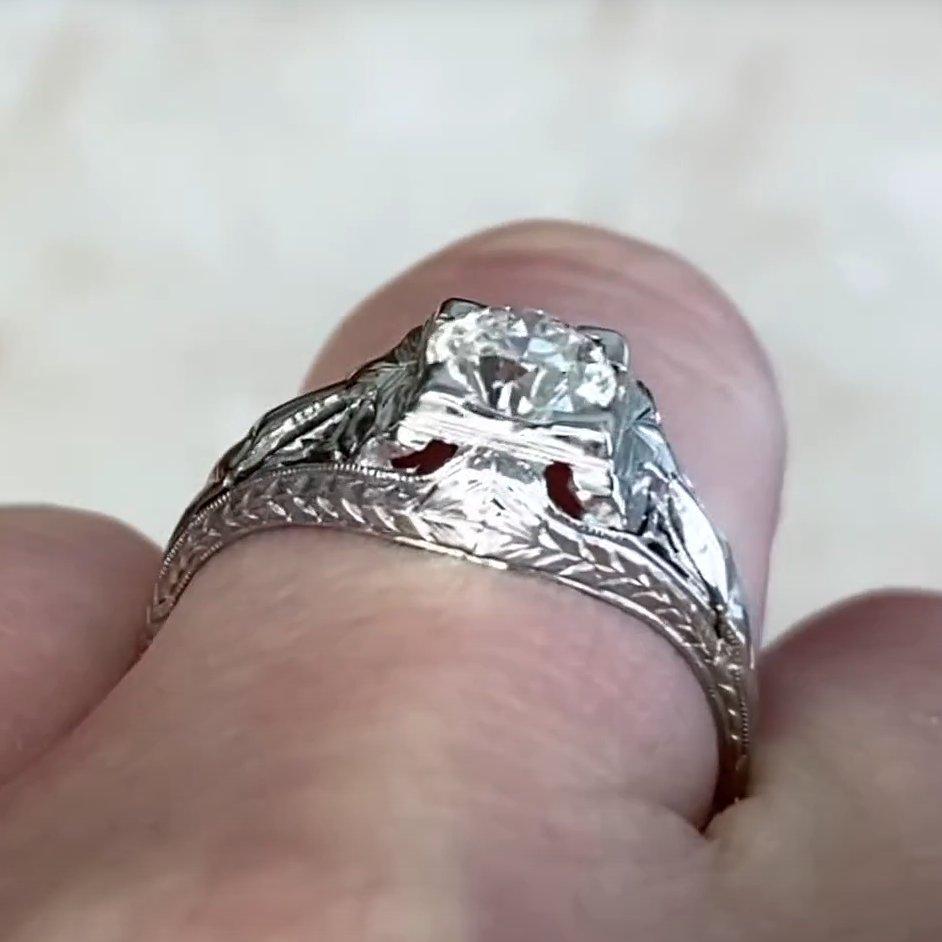 Vintage-Verlobungsring (ca. 0,70-karätiger) Diamant im alteuropäischen Schliff im Zustand „Hervorragend“ im Angebot in New York, NY