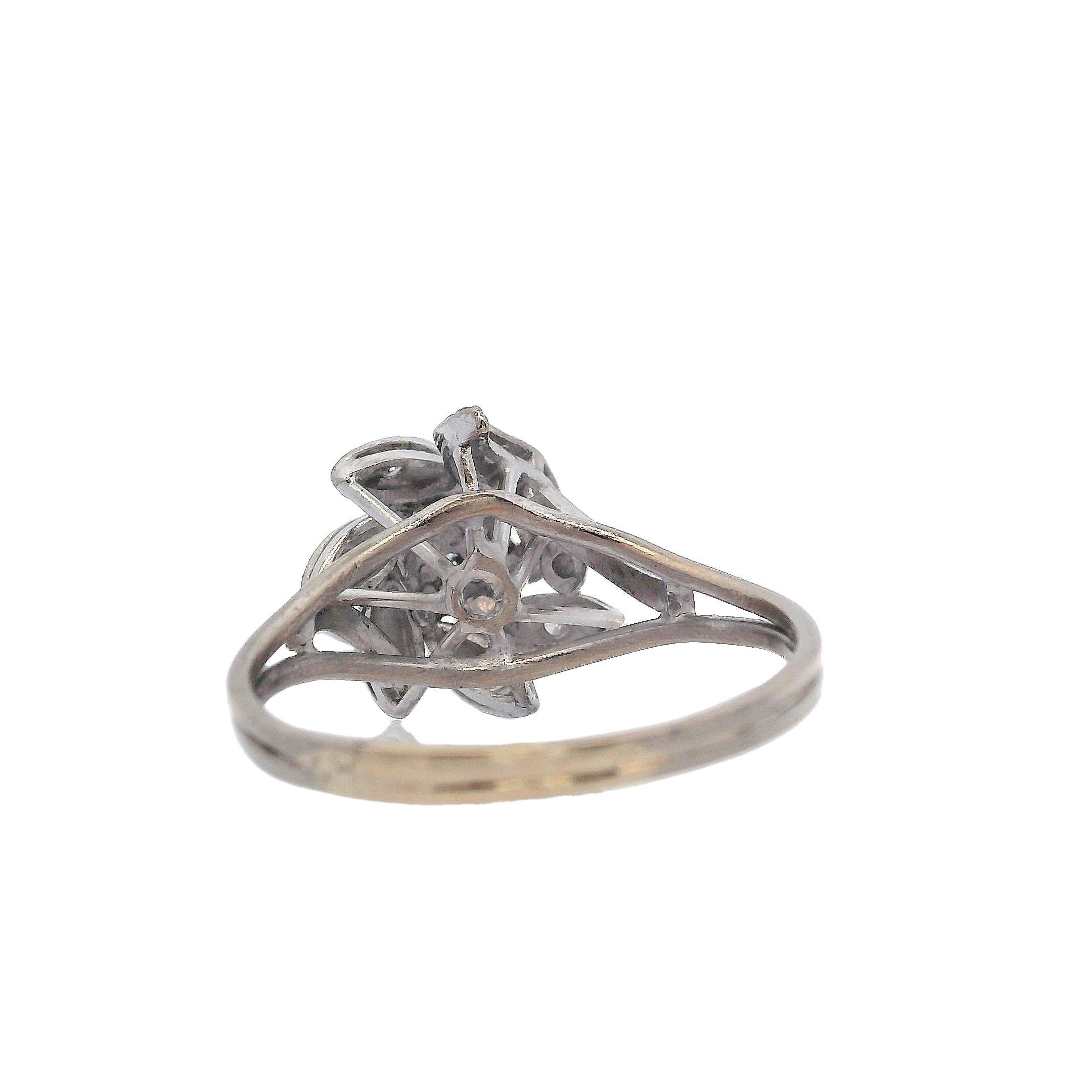 Verlobungsring aus 14 Karat Weißgold mit 0,35 Karat Diamanten im Vintage-Stil für Damen oder Herren im Angebot