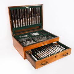 Vintage English 12 Setting Silver Plated Canteen by Cooper Bros 20th Century