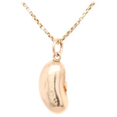 Charm inglese d'epoca in oro 9ct raffigurante un fagiolo per un braccialetto