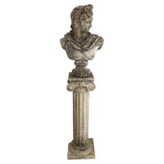 Vintage English Apollo Bust With Associated Plinth