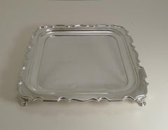 Vintage English Art Deco Silver Plated Cocktail / Drinks Tray, circa 1928