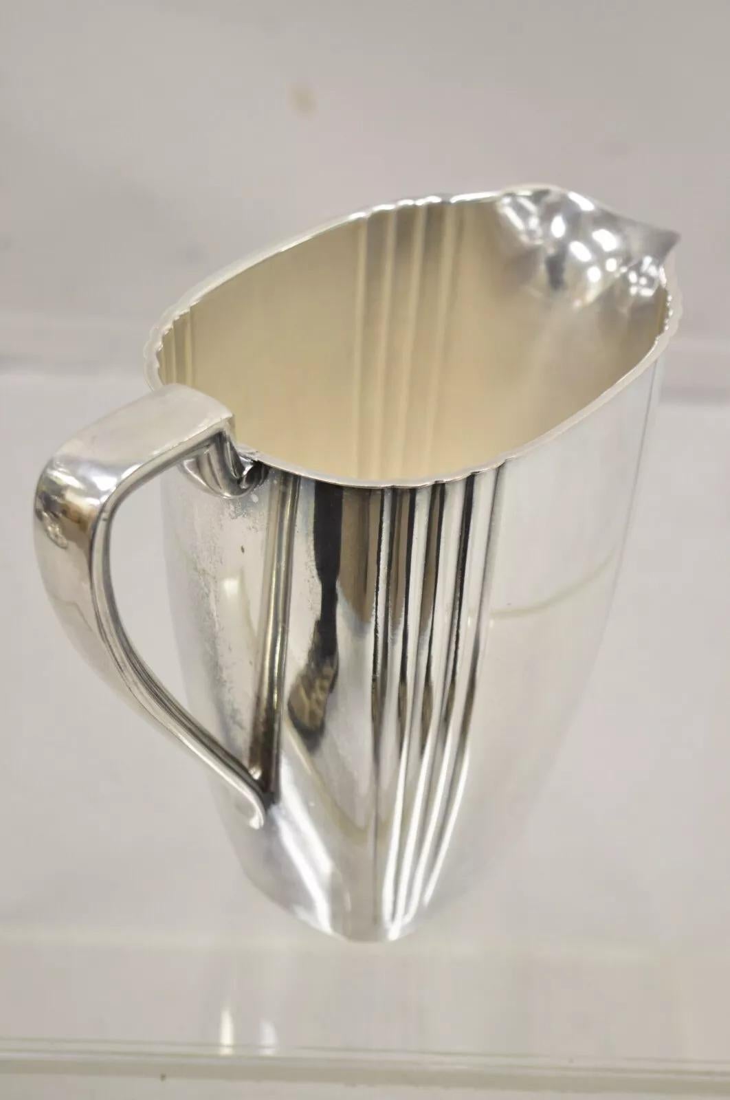 Englischer versilberter offener Vintage-Wasserkrug im Art déco-Stil (Versilberung) im Angebot